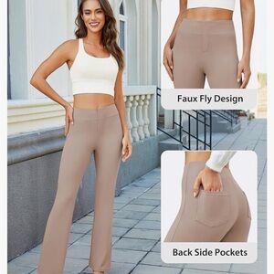 Elegant Tan Boot Cut Pants